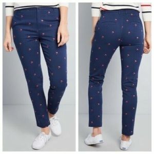 💜 ModCloth Umbrella Print Pants Blue Size 18